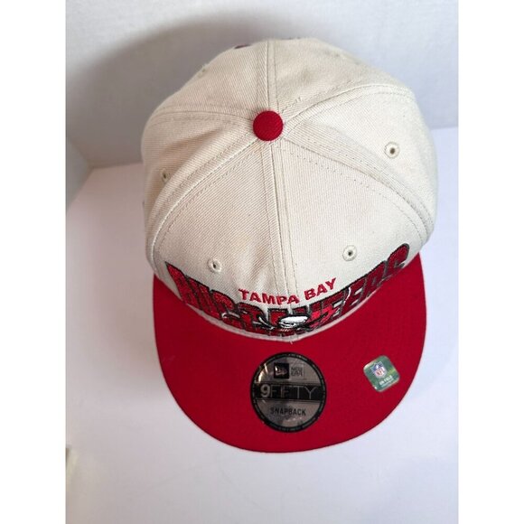 Tampa‎ Bay Buccaneers New Era 9Fifty Snapback Hat Cap Cream and Red - Picture 12 of 16